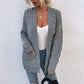 Cable Knit Mid-Length Knitted Cardigan Coat