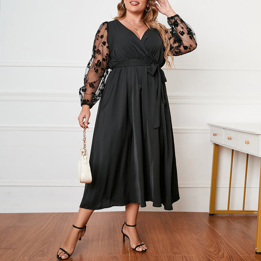 Long Sleeves Black Occasion Dress