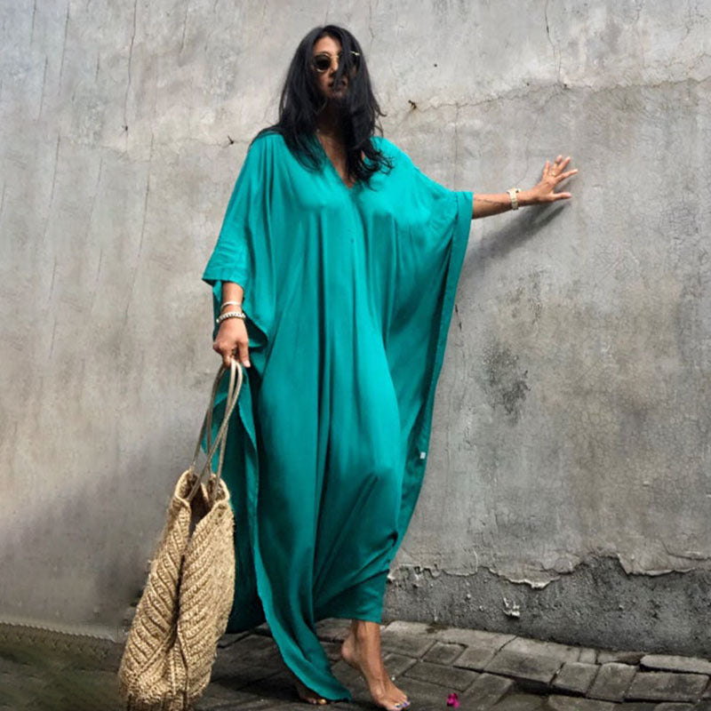 Relax Fit Versatile Solid Color Kaftan