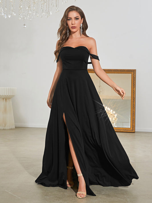Black Strapless Formal Sleeveless Gown