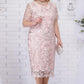 Melanie Curvy Short Sleeves Embroidered Sheath Dress