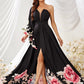 Kendra Black Floral Printed Gown