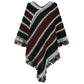 Contrast Color Striped Poncho Shawl