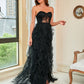Plus Size Lace Mesh Tube Top Sexy Evening Dress