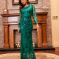 Cecilia Sequined Elegant Long Sleeves Evening Dress