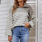 Stripe Polo Collar Sweater