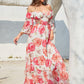 Long Sleeve Cutout Printed Maxi Dress