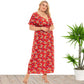 Curvy Floral Dress V-neck Split Dress