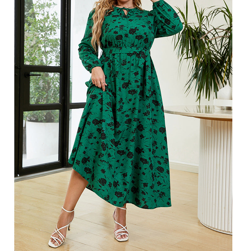 Plus Size Day to Night Printed Ankle Length Dress
