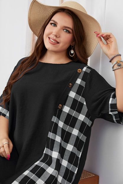 Irregular Asymmetric Short Sleeve Dress