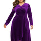 Semi Formal Velvet Long Sleeves Dress