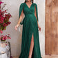 Green Sequin High Slit Maxi Dress