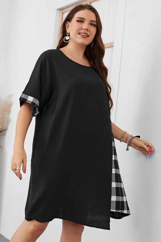 Irregular Asymmetric Short Sleeve Dress