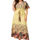 Kendra Plus Size Printed V-neck Lace up Dess
