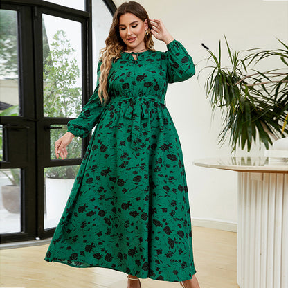 Plus Size Day to Night Printed Ankle Length Dress