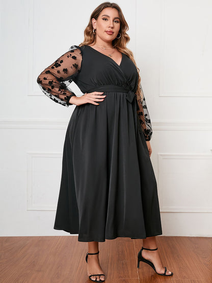 Long Sleeves Black Occasion Dress