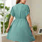 V Neck Plunge Casual Day Dress