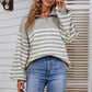 Stripe Polo Collar Sweater
