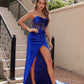 Yvonne Strapless Velvet Sexy Evening Dress