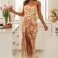 Sexy Print Halter Lace up Dress