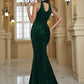 Valerie Sequined Long Sleeveless Evening Gown
