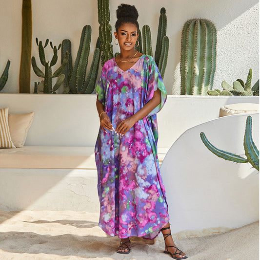 Purple Printed Kaftan