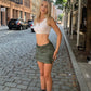 Solid Color Low Waist Slim Fit Skirt
