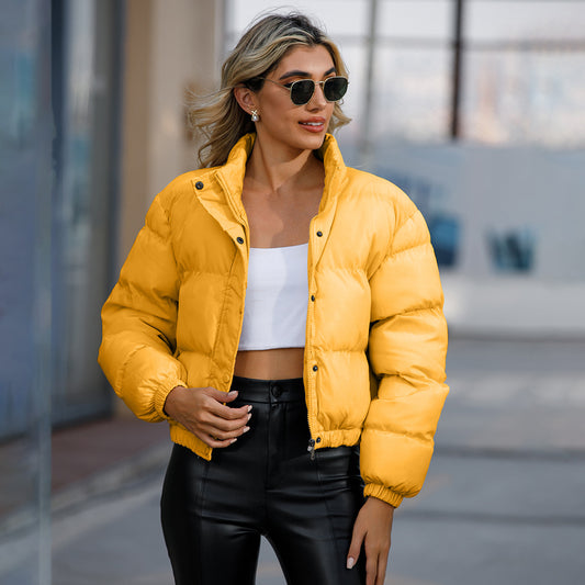 Long Sleeve High Collar Padded Jacket