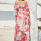 Long Sleeve Cutout Printed Maxi Dress
