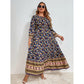Cotton Linen Floral Casual Dress