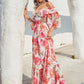 Long Sleeve Cutout Printed Maxi Dress
