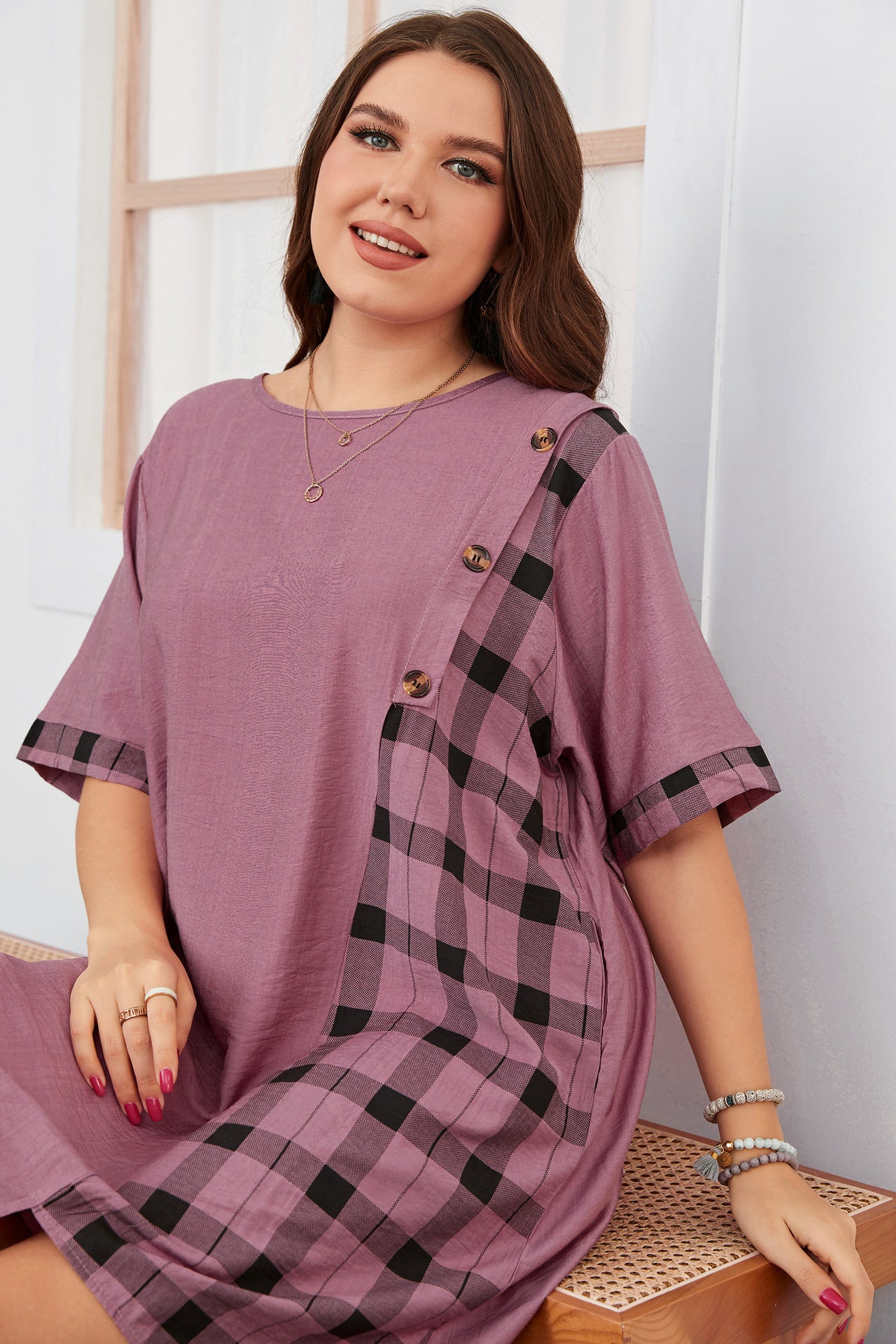 Irregular Asymmetric Short Sleeve Dress