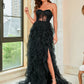 Plus Size Lace Mesh Tube Top Sexy Evening Dress