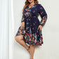 Plus Size Elegant Midi Floral Dress