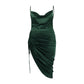Plus Size Sexy Cami Dress Satin Open Back
