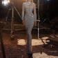Evora Cutout Off-Shoulder Sequined Evening Dress