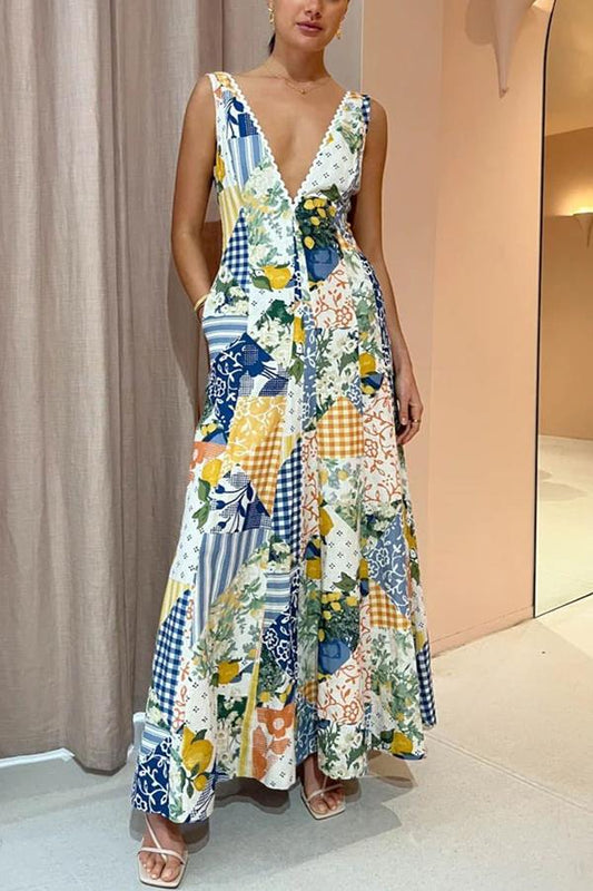 Sleeveless V-neck Dress