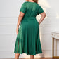 Semi Formal Green V Neck Plus Size Dress