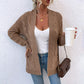Cable Knit Mid-Length Knitted Cardigan Coat