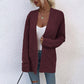 Cable Knit Mid-Length Knitted Cardigan Coat