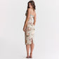 Gene Open Back Sheath High Waist Midi Dress