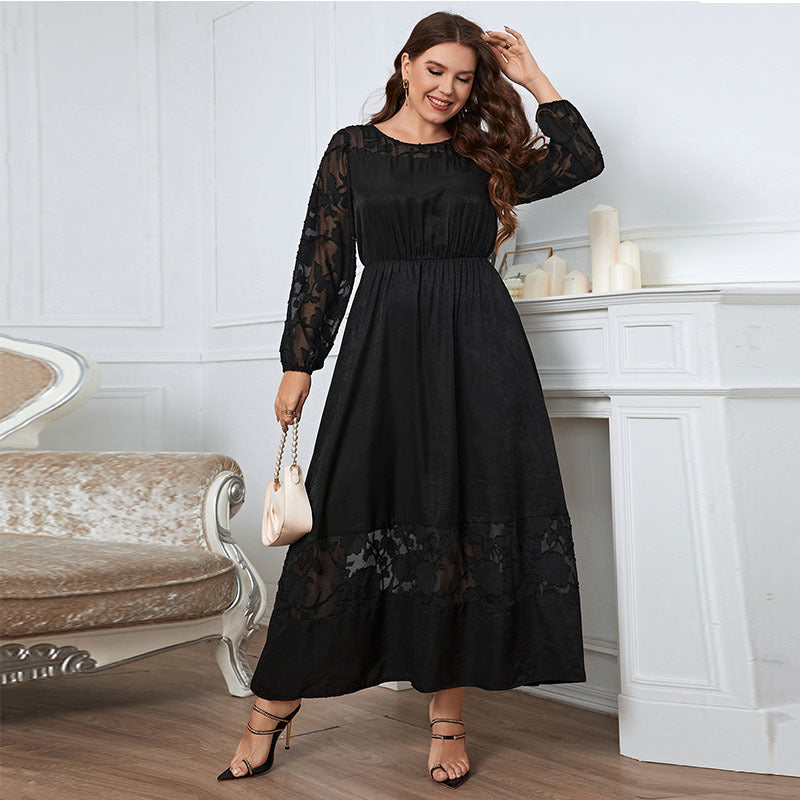Formal Black Plus Size Ankle Length Dress