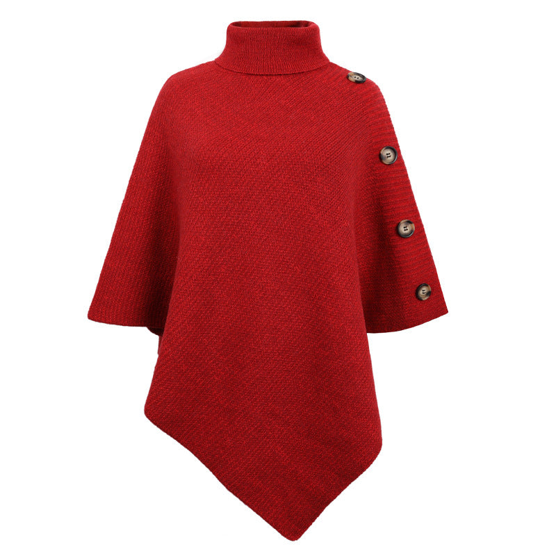 Solid Color Turtle Neck Shawl
