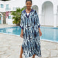 Printed V Neck Kaftan