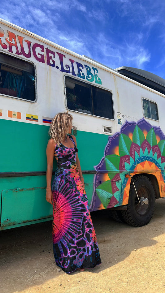 Summer Sexy Open Back Tie Dye Dress