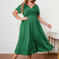 Semi Formal Green V Neck Plus Size Dress