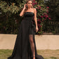 Brenda Mesh Stitching Sexy Trail Evening Dress