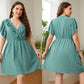 V Neck Plunge Casual Day Dress