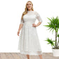 Elegant Semi Formal Midi Lace Dress