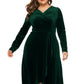 Semi Formal Velvet Long Sleeves Dress